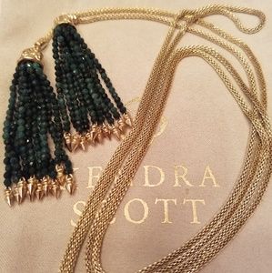 Kendra Scott Annora Lariat in Green Ocean Jasper